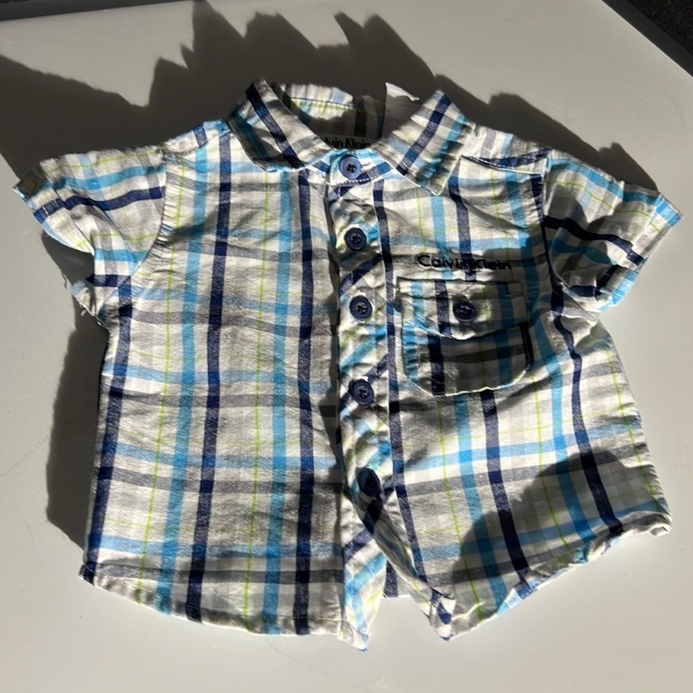 Bundle Sale 3 for $15 | Calvin Klein CK Baby Plaid Shirt | 0-3 Months